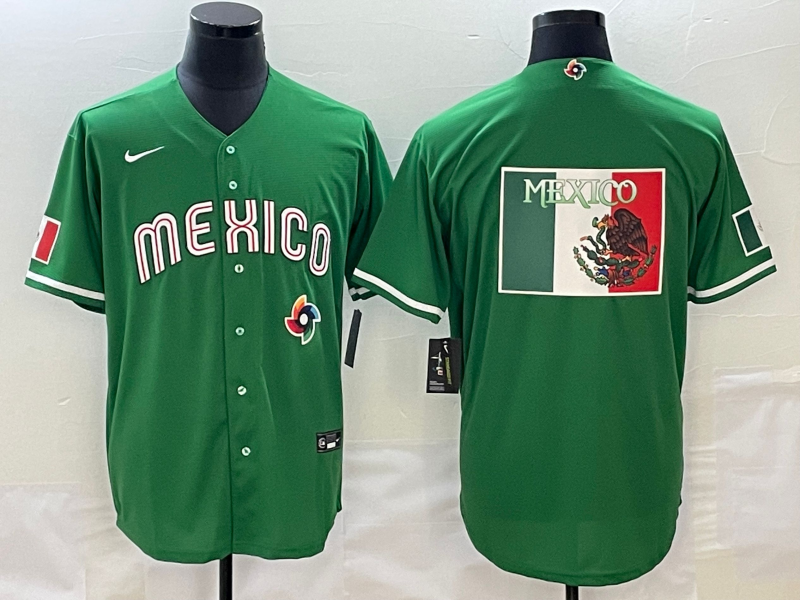 Men 2025 MLB world cup Mexico green Nike jersey 014